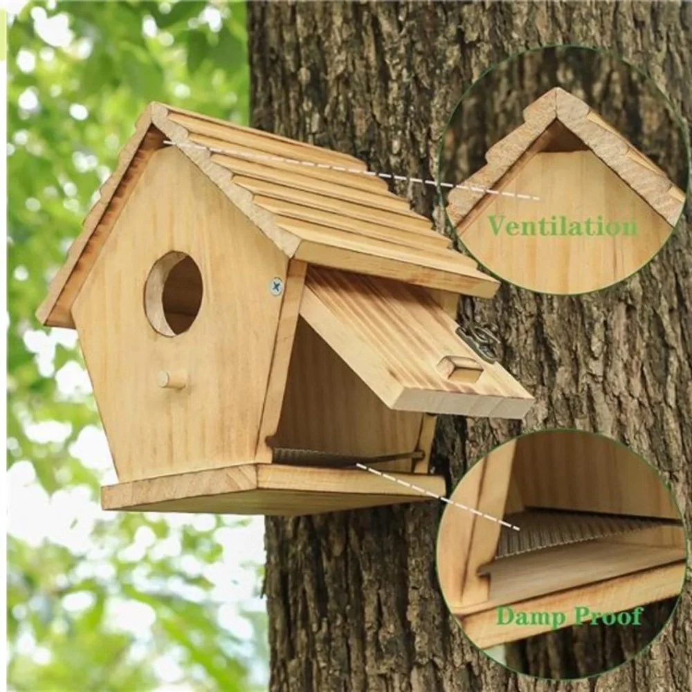 Bird House,Outdoor Bluebird House for Outside Clearance,Wooden Birdhouse Finch